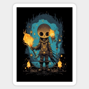 Skeleton with Fire Sticker